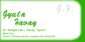 gyula havay business card